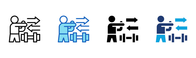Stretching Exercises icon Multi Style Vector Illustration