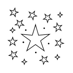 Black Outline Stars and Dots White Background vector