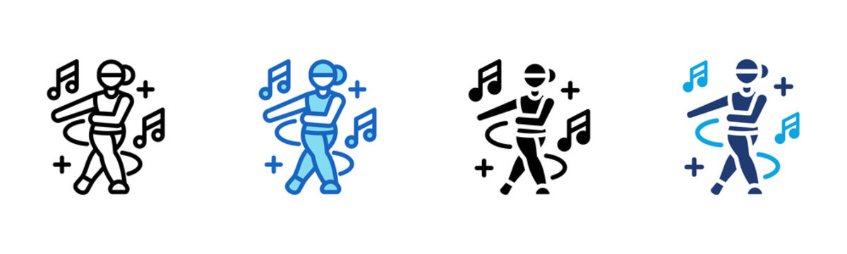 Zumba icon Multi Style Vector Illustration