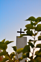 cross of blue sky