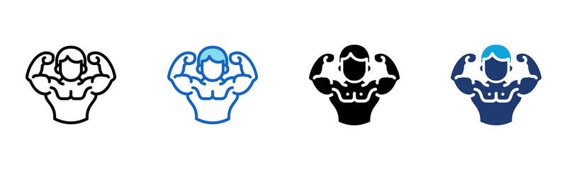 Bodybuilding icon Multi Style Vector Illustration