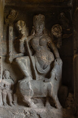 Goddess Sculpture in Ancient Stone Cave Temple