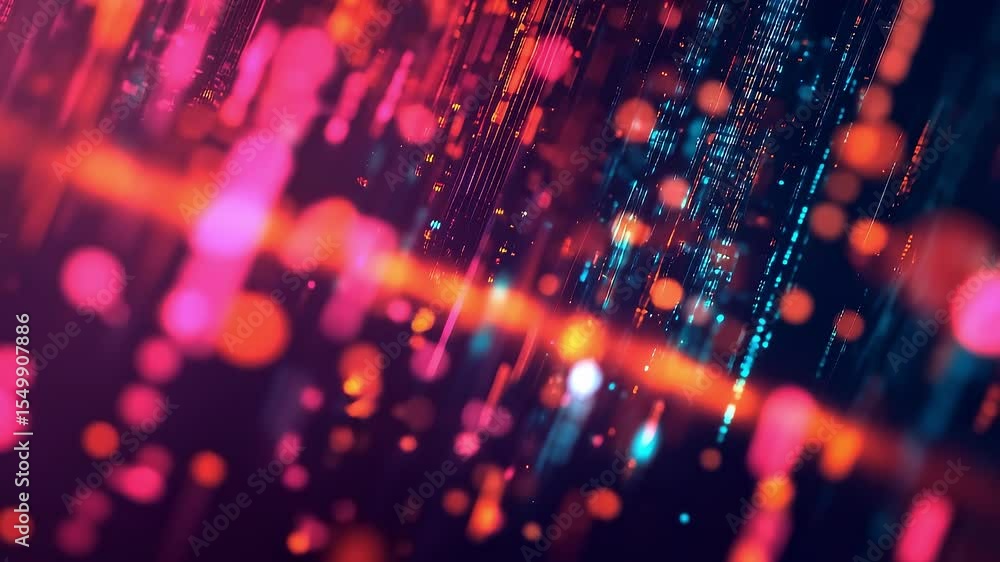 Poster business technology data flow particle background animation
