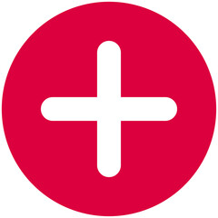 round back red plus symbol