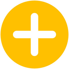 Obraz premium round back yellow plus symbol