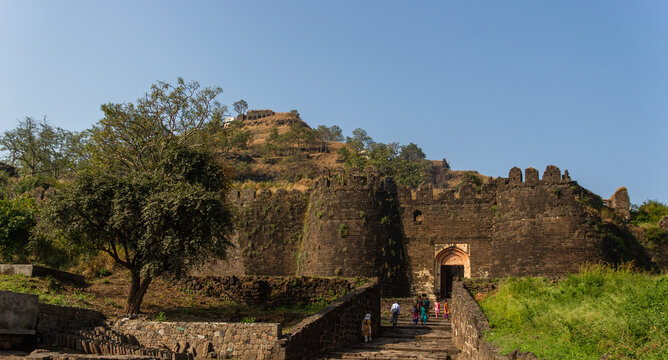 Imposing Daulatabad Fort Walls and Entrance