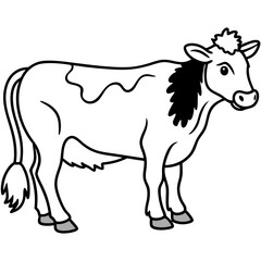 Cow Brush line art vector