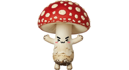 Isolated Cute Mushroom Character