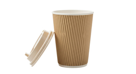 Isolated Disposable Coffee Cup with Lid