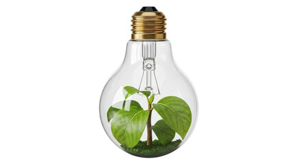 Isolated Light Bulb with Plant Inside