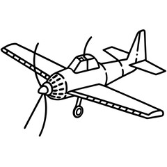 Crop Duster line art vector