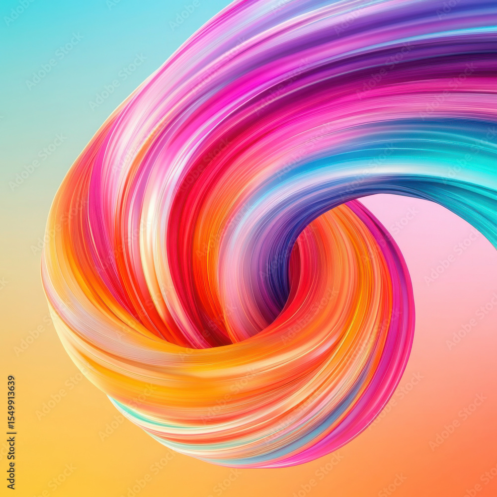 Poster abstract colorful spiral twist. creative liquid paint swirl with vibrant gradient. modern artistic s