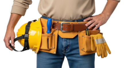 Isolated construction worker tool belt