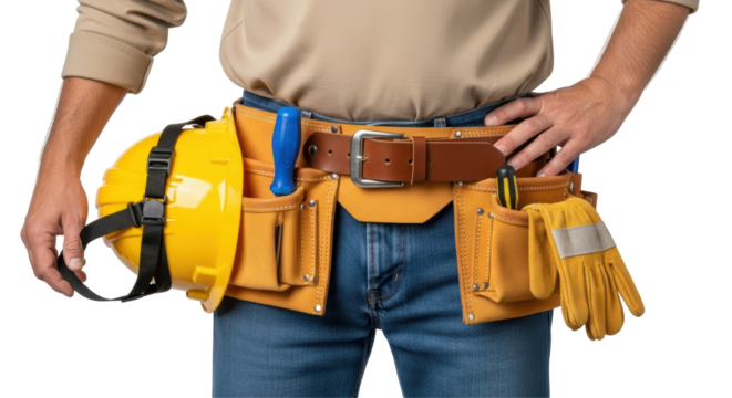 Isolated construction worker tool belt