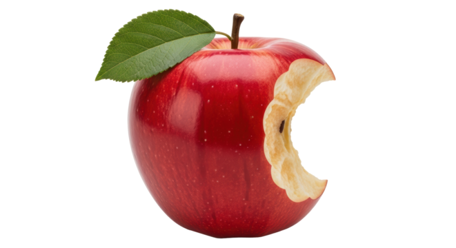 Isolated bitten apple