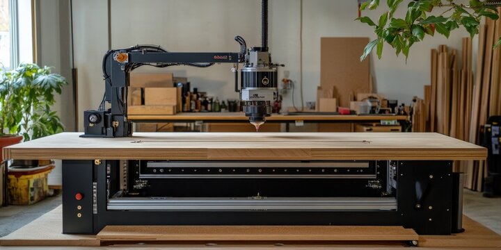 A fully integrated woodworking station combining CNC, lathe, and laser engraving functions