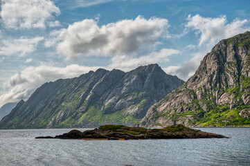 Flakstad is a municipality in the Lofoten Islands, Norway. It is located on the island of Flakstadoya. The administrative center of the municipality is Ramberg, © Joan Vadell