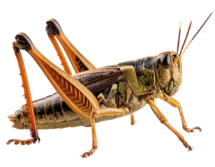 Grasshopper isolated on white or transparent background