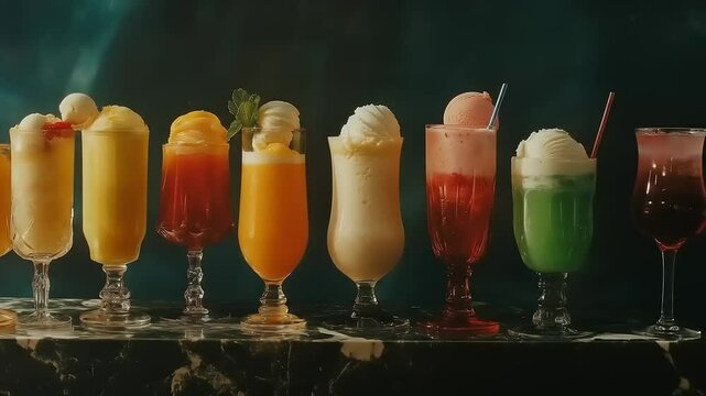 Colorful Frozen Drinks Row.