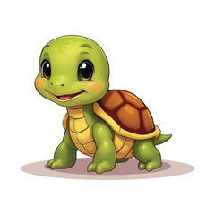 Turtle cartoon clipart vector illustration white background
