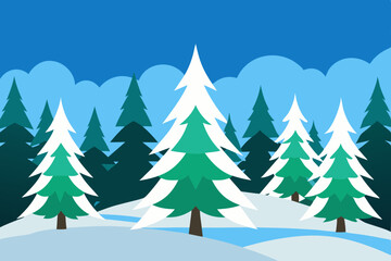 Obraz premium winter landscape with trees