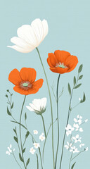 Naklejka premium Delicate Floral Arrangement in Pastel Tones