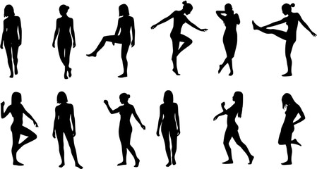 Nude woman silhouettes vector

