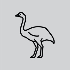 Emu Line Drawing Wall Arts