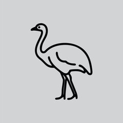 Emu Line Drawing Wall Art