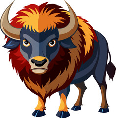 vector illustration of a Buffalo