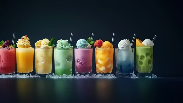 Colorful Frozen Drinks Row.