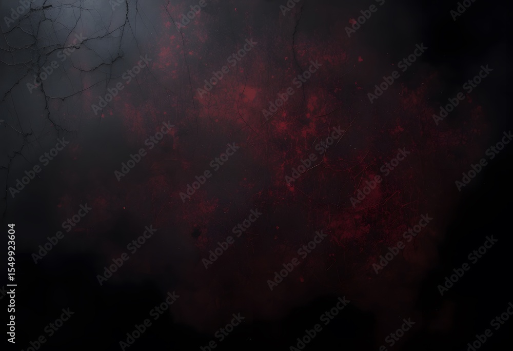 Poster Dark Textured Surface, Deep Red Tones. Moody Backdrop For Graphic Design Work, With Scratched Texture. Atmospheric Background For Creative Projects, Adding Depth. Worn Look Great For Websites.
