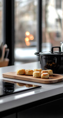 Freshly Baked Bites on a Wooden Board
