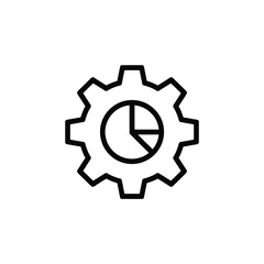 Gear with pie chart icon representing data analysis and operational efficiency