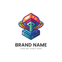 A vibrant, abstract logo featuring geometric shapes and a colorful palette, perfect for tech or gaming brands seeking a modern identity.
