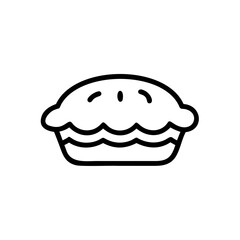 Handdrawn Outline Simple Pie Icon Dessert Food Pastry Bakery Sweet Treat vector