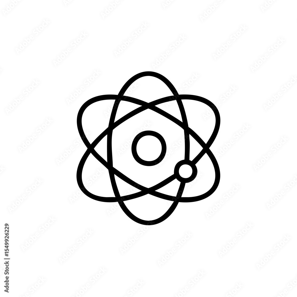Aufkleber handdrawn line art atom model science icon graphic design element vector
