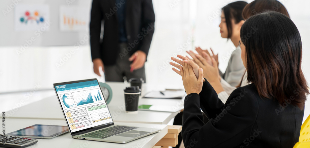Poster spreadsheet document information financial startup concept. data and graphs in spreadsheet documents