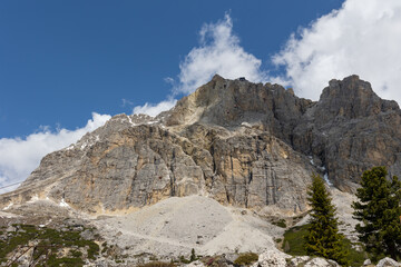 Landscape of mount Lagazuoi in the dolomites