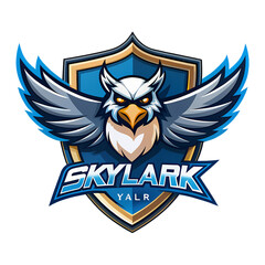 Skylark Esports A Majestic Owl Emblem isolated on transparent baackground