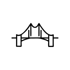 Obraz premium Handdrawn Line Art Golden Gate Bridge Icon Simple Design francisco