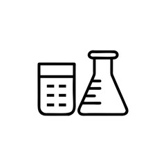 Handdrawn Line Art of Beaker and Glassware Science Lab Equipment vector