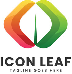 Abstract business logo vector with a green leaf and water drop concept