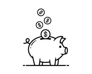 Piggy Bank Saving Money Illustration