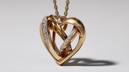 Elegant gold heart pendant necklace with diamonds symbolizing love and commitment