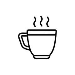 Handdrawn Line Art Mug Hot Beverage Steam Simple Icon Graphic coffee