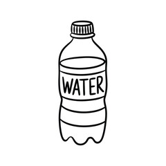 Cartoon Illustration of a Water Bottle