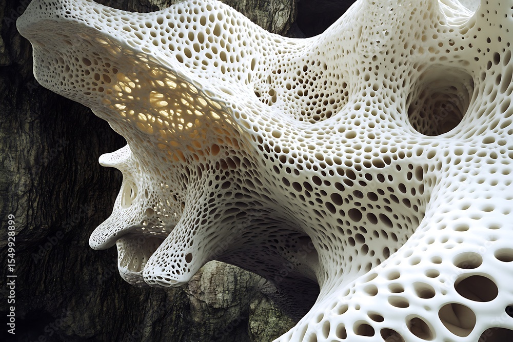 Poster programmable fungal structures growing intricate fractal patterns for environmental repair