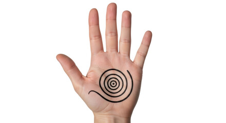 Isolated Hand with Spiral Design