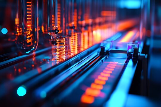 Quantum-assisted DNA sequencing machines with flashing neon code streams and glass interfaces  - Powered by Adobe